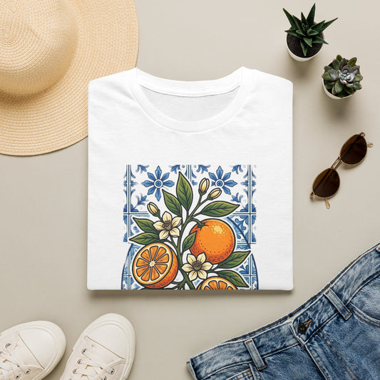 Citrus Tile T-Shirt — Orange Blossom Mediterranean Graphic Tee