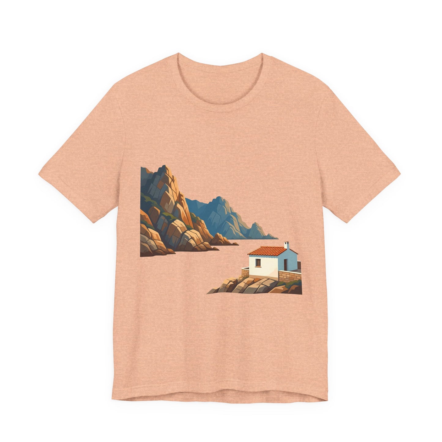 Coastal Cabin Tee — Scenic Mountain Beach House Graphic Shirt