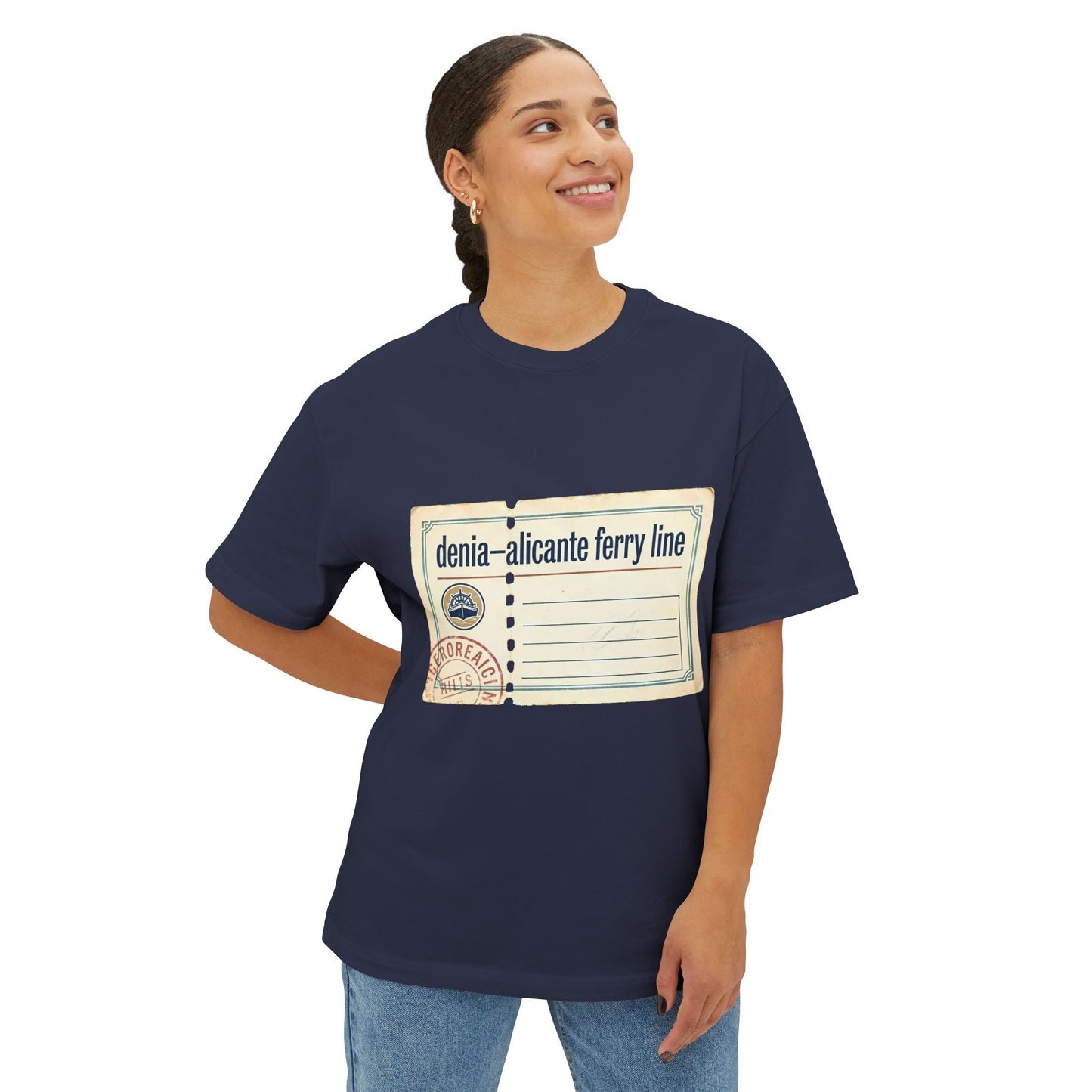 T-Shirt — Vintage 'denia-alicante ferry line' Passport Ticket Graphic Tee