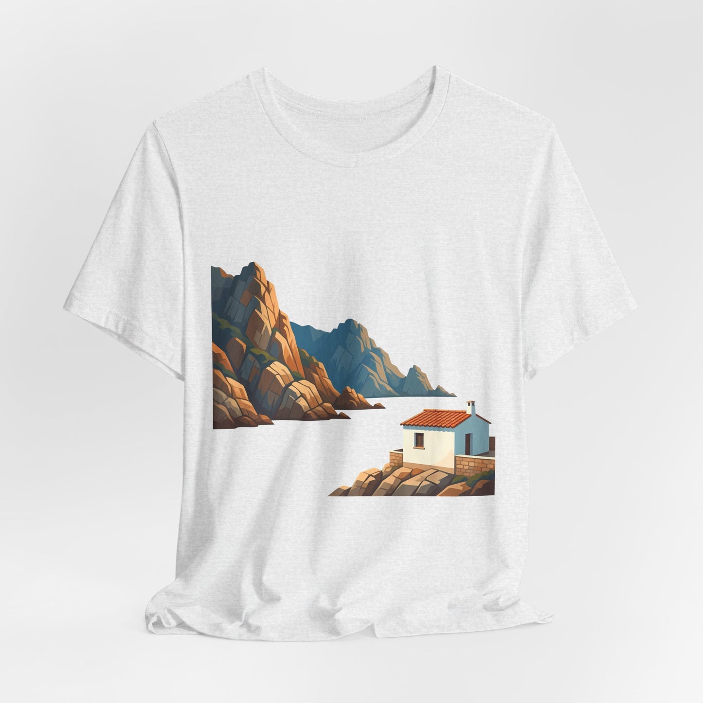 Coastal Cabin Tee — Scenic Mountain Beach House Graphic Shirt