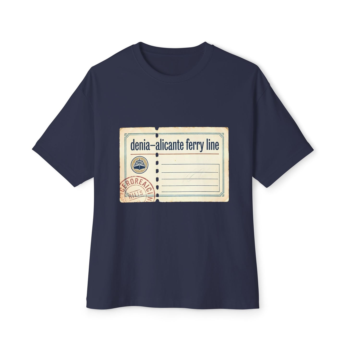 T-Shirt — Vintage 'denia-alicante ferry line' Passport Ticket Graphic Tee