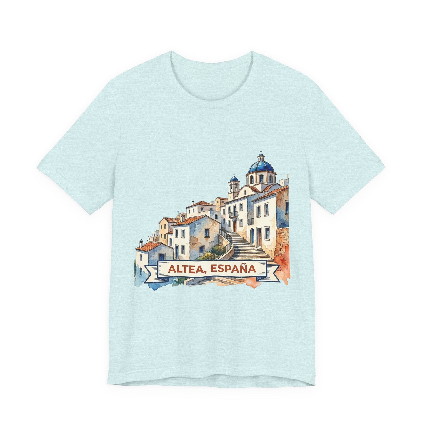 Altea España Travel Tee — Watercolor Mediterranean Village T-Shirt