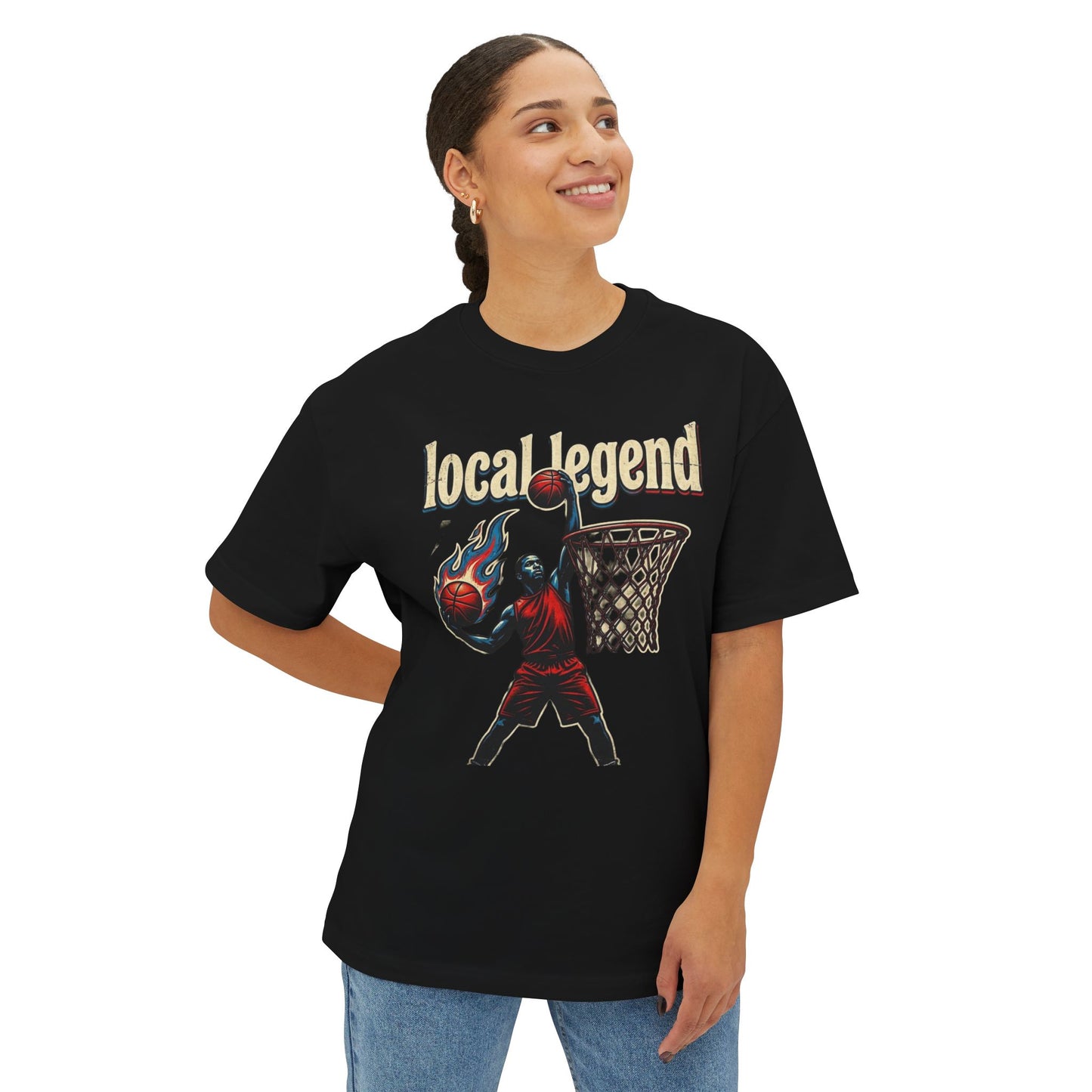 Local Legend Basketball Tee — Flaming Dunk Graphic Shirt
