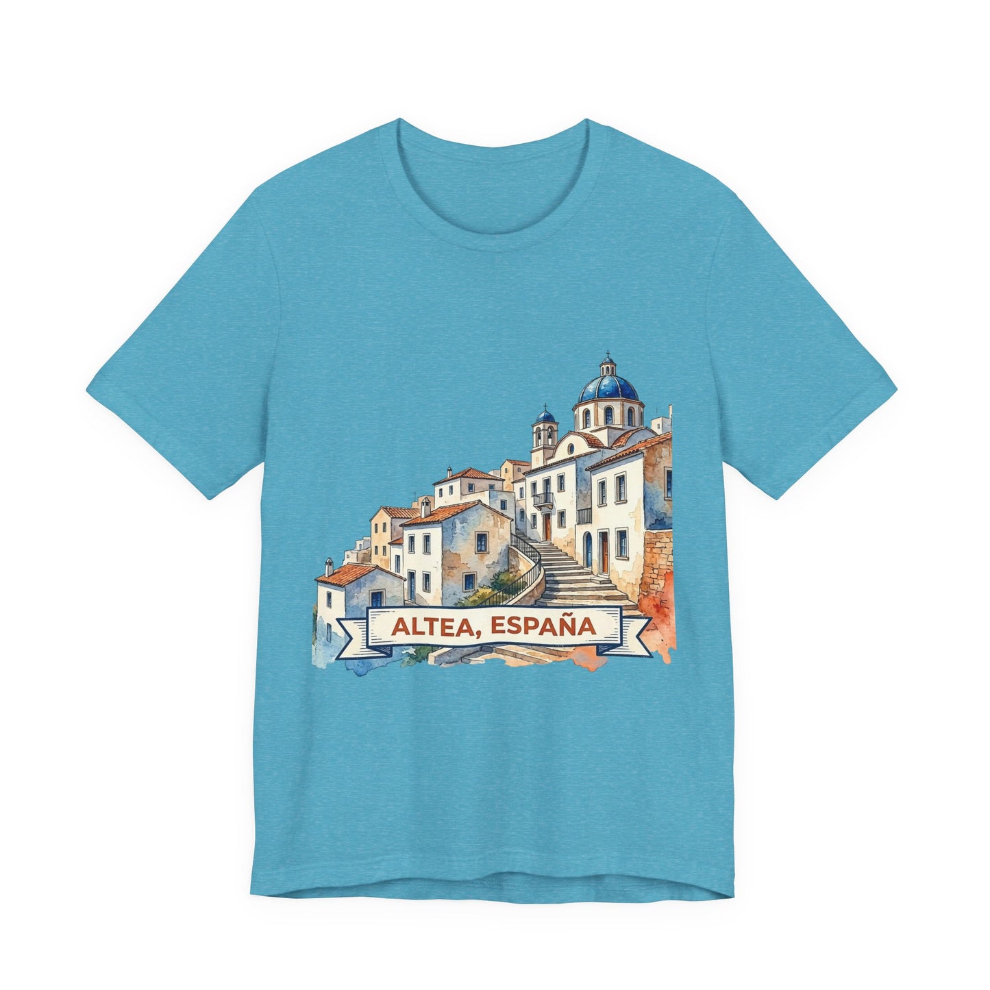 Altea España Travel Tee — Watercolor Mediterranean Village T-Shirt