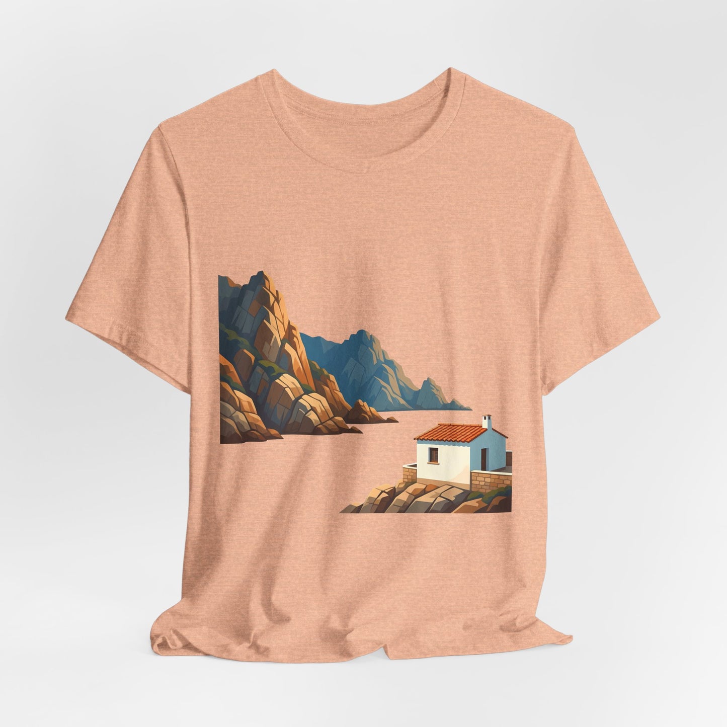 Coastal Cabin Tee — Scenic Mountain Beach House Graphic Shirt