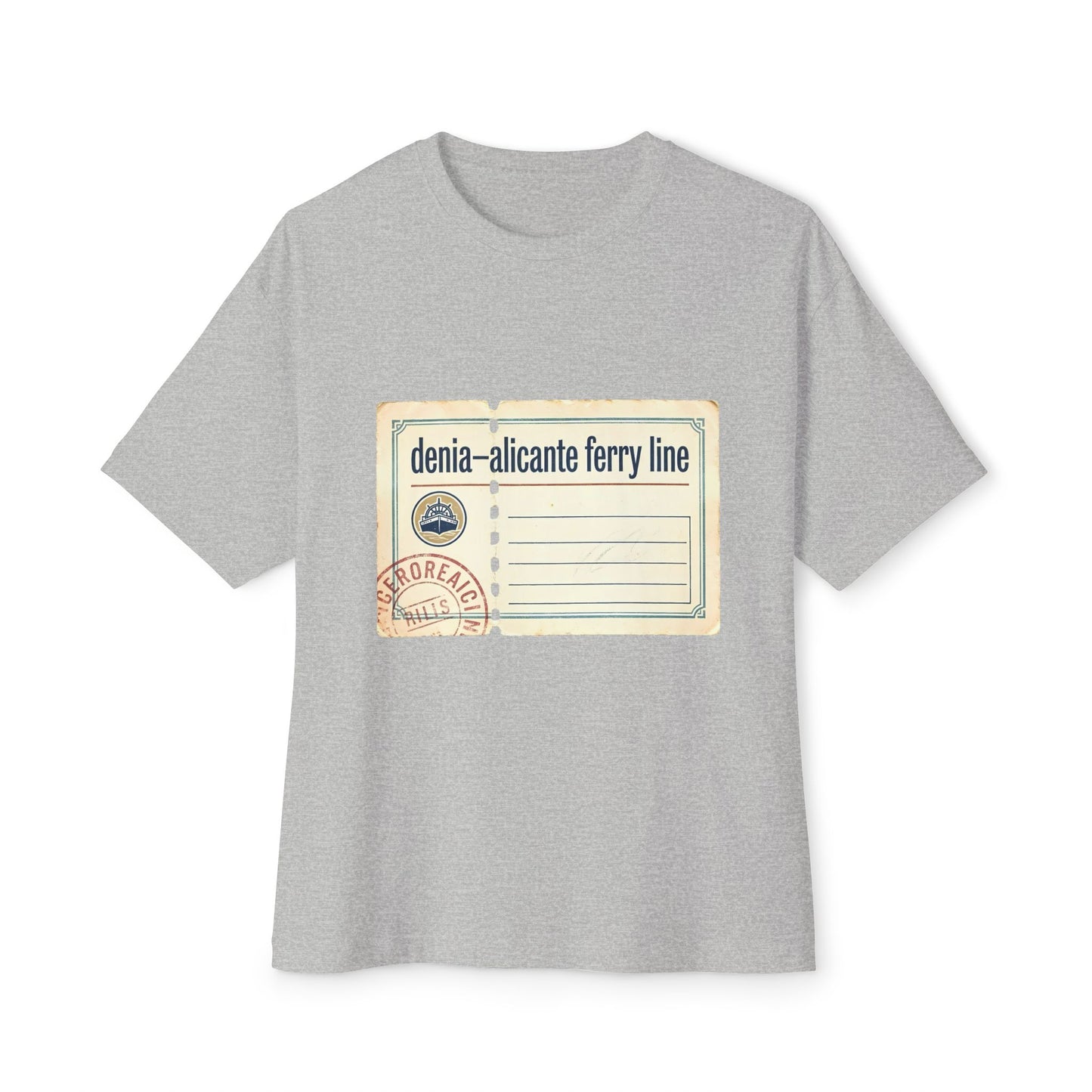 T-Shirt — Vintage 'denia-alicante ferry line' Passport Ticket Graphic Tee
