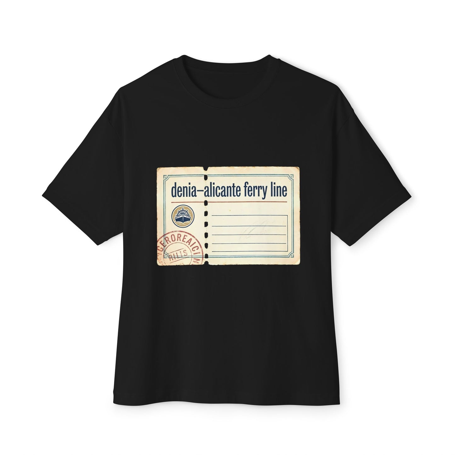 T-Shirt — Vintage 'denia-alicante ferry line' Passport Ticket Graphic Tee