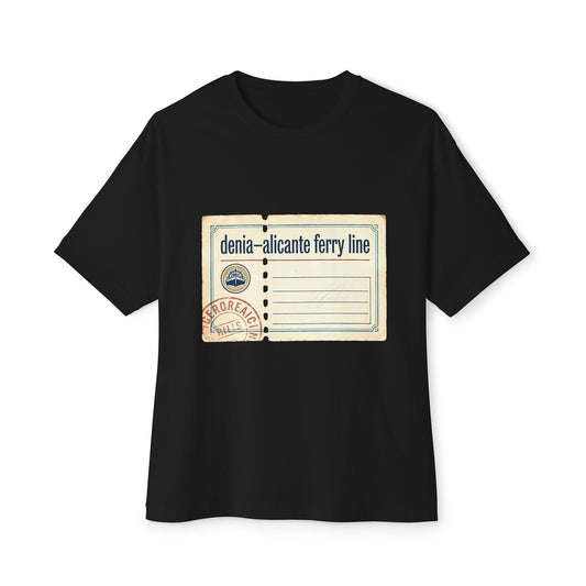 T-Shirt — Vintage 'denia-alicante ferry line' Passport Ticket Graphic Tee