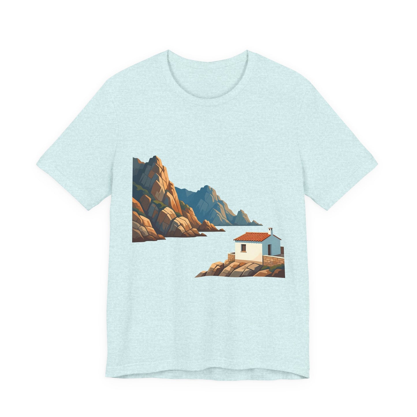 Coastal Cabin Tee — Scenic Mountain Beach House Graphic Shirt