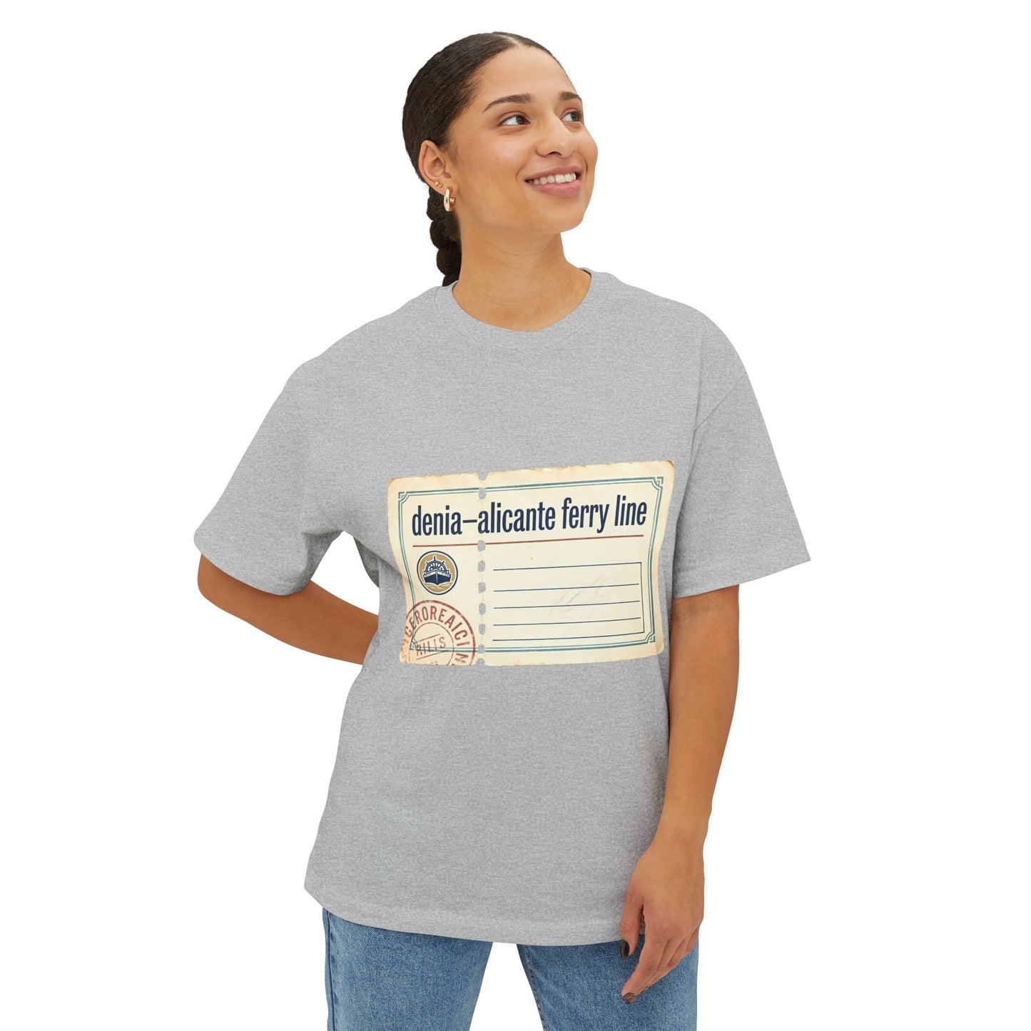 T-Shirt — Vintage 'denia-alicante ferry line' Passport Ticket Graphic Tee