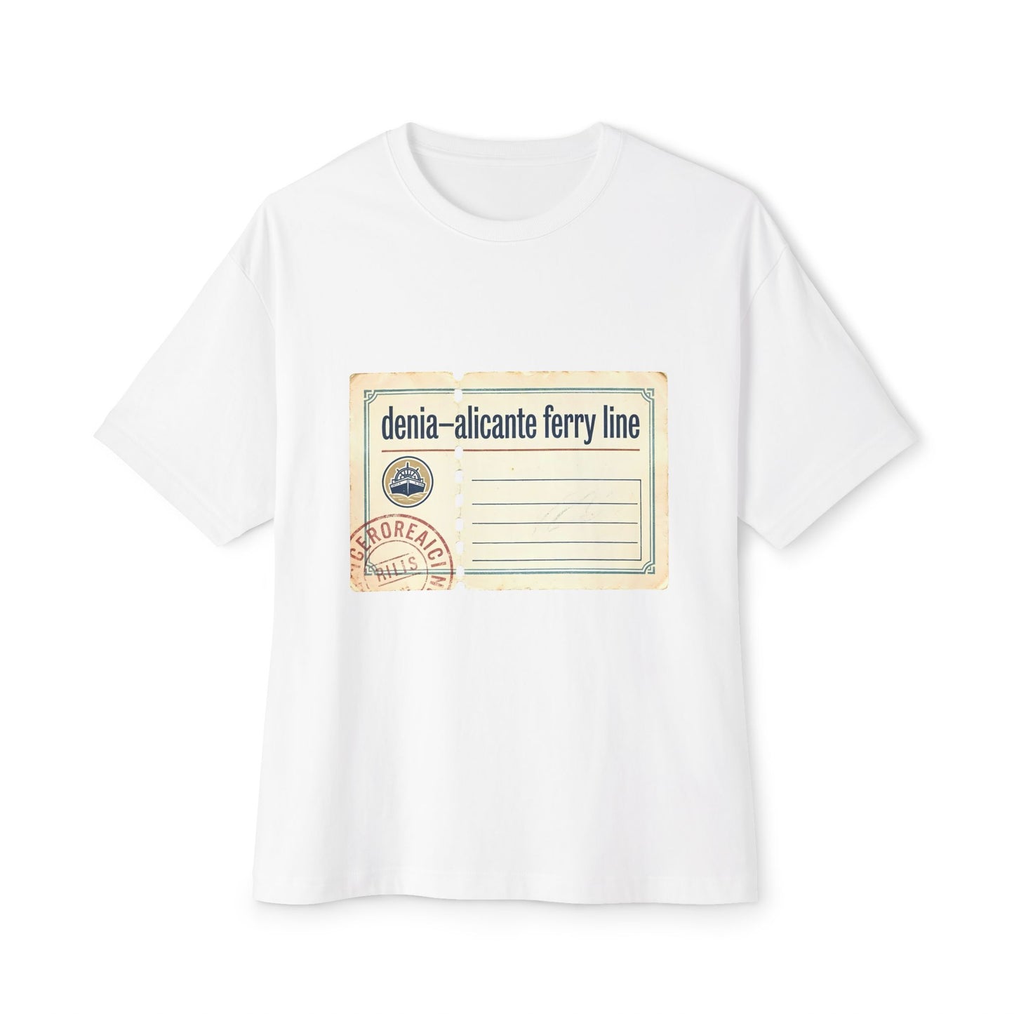 T-Shirt — Vintage 'denia-alicante ferry line' Passport Ticket Graphic Tee