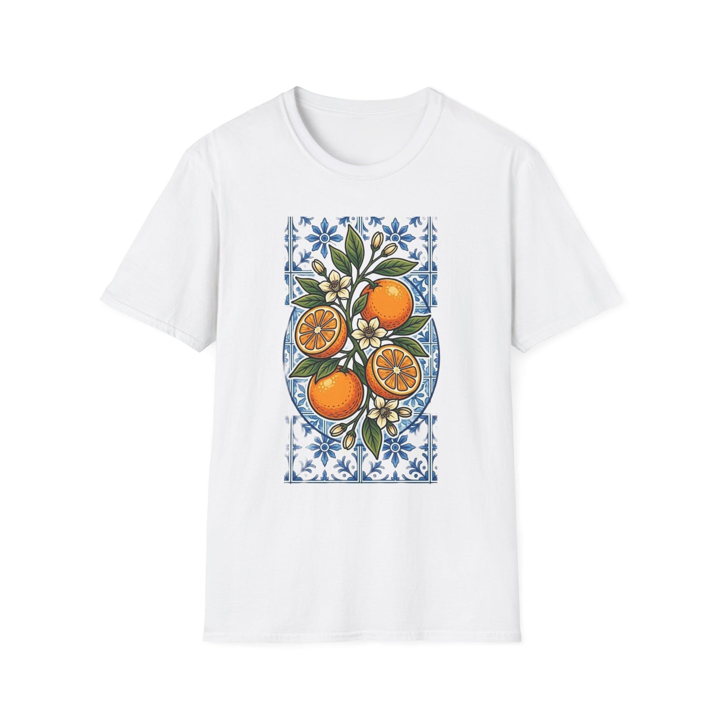 Citrus Tile T-Shirt — Orange Blossom Mediterranean Graphic Tee
