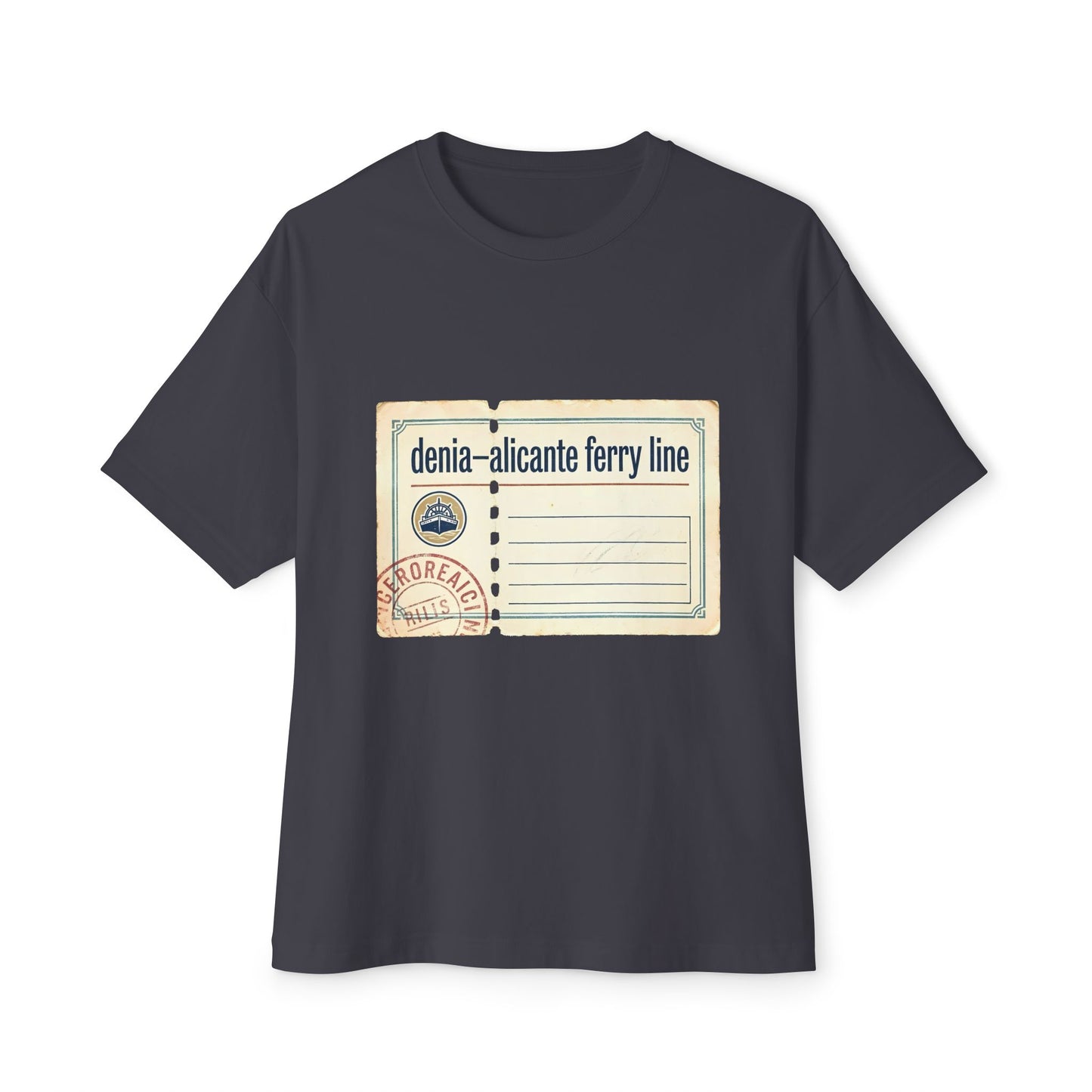 T-Shirt — Vintage 'denia-alicante ferry line' Passport Ticket Graphic Tee