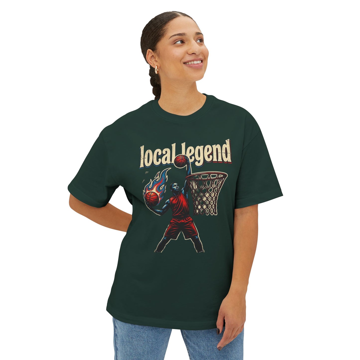 Local Legend Basketball Tee — Flaming Dunk Graphic Shirt